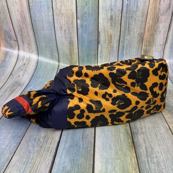 Cara New York Animal Print Scarf NEW Blue Red Stripe Cheetah Puffer Neck Wrap - Picture 3 of 6